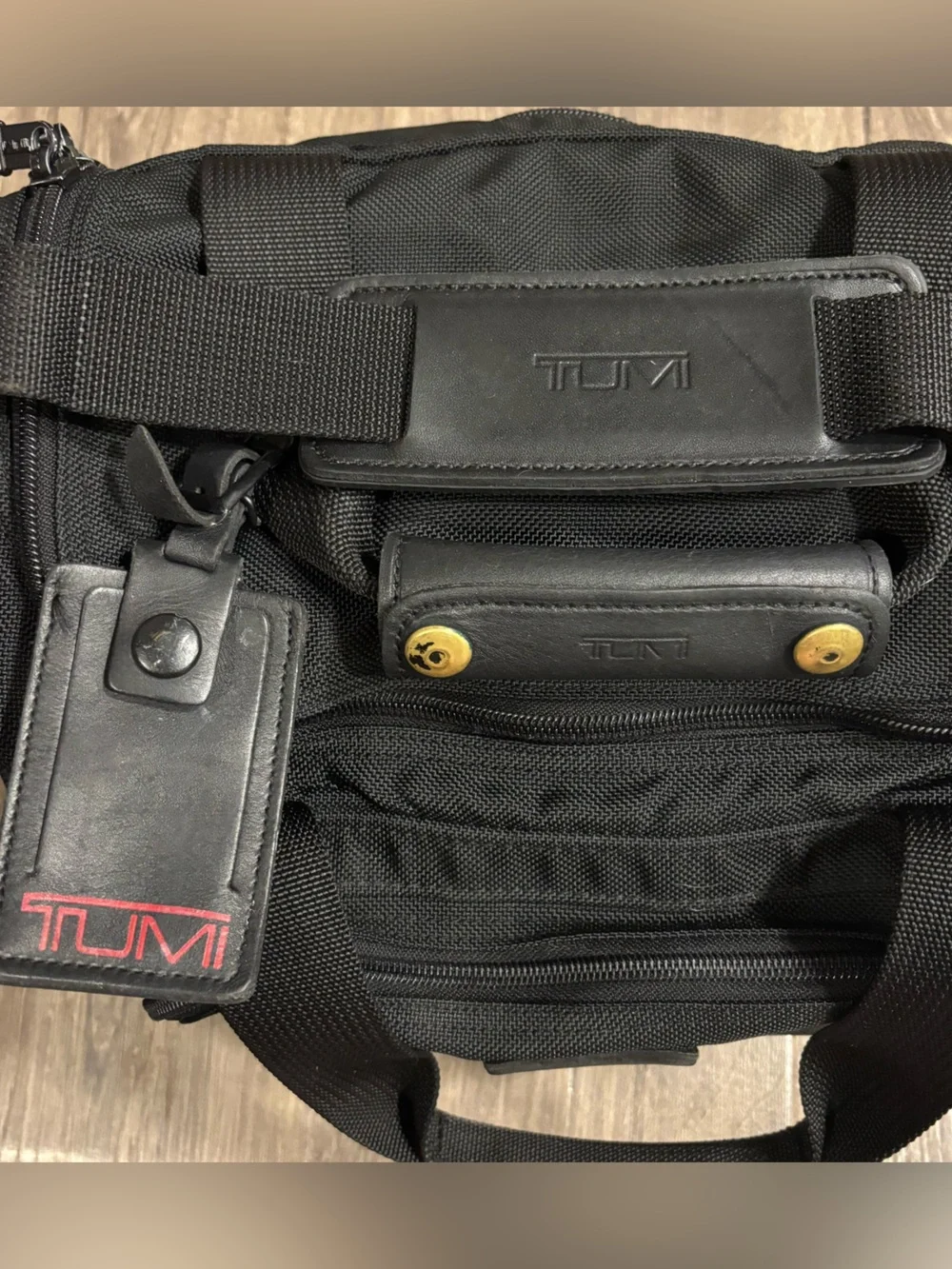 Tumi USA Black Ballistic Nylon 14” Compact Carry-On Travel Duffel Bag Tote